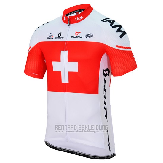 2017 Fahrradbekleidung IAM Champion Schweiz Trikot Kurzarm und Tragerhose - zum Schließen ins Bild klicken